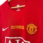 Camiseta Manchester United 2007-2008 Local Manga Larga Final UCL